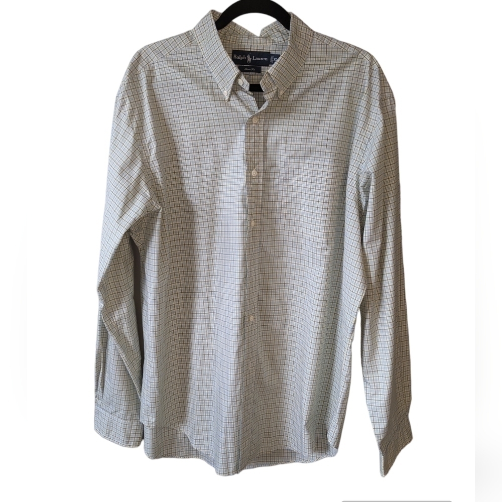 Ralph Lauren vintage made in Hong Kong men's casual shirt size XL classic fit.